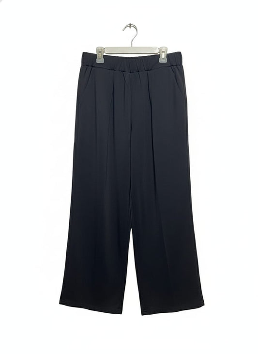 Black Wide-Leg Trousers|XLARGE|WAIST 30 ELASTICATED