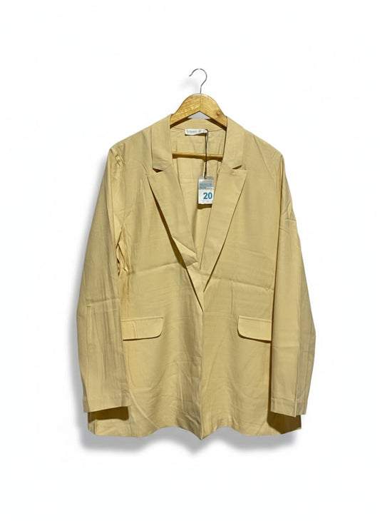 PRIMARK|XL/XXL|BUST 26|PALE YELLOW SINGLE-BUTTON RELAXED-FIT BLAZER