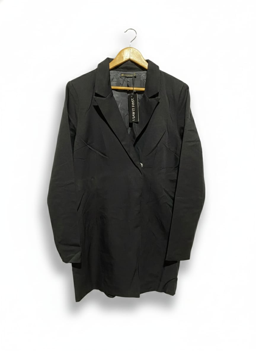 I SAW IT FIRST|M|BUST 18|BLACK SINGLE-BUTTON BLAZER DRESS