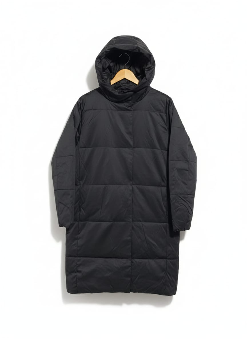 JDY| XXL|BUST 25|BLACK LONG HOODED PUFFER COAT