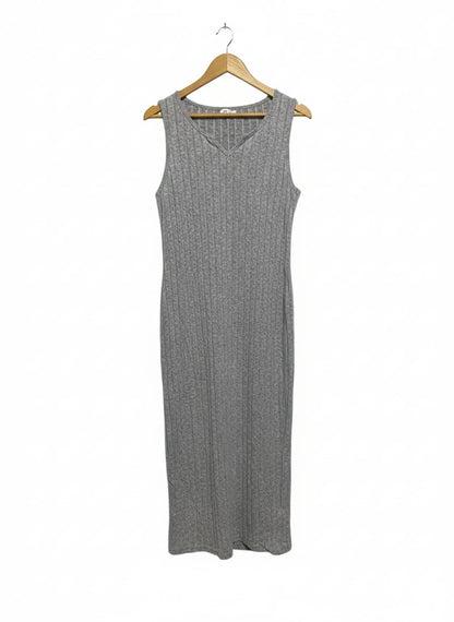 CURVZY|XL|BUST 23|GREY RIBBED DRESS AND LONGLINE SHRUG CO-ORD SET
