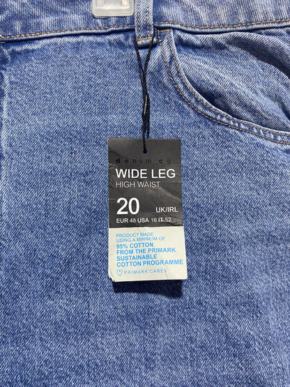 PRIMARK|XXL|WAIST 40|HIGH-RISE, WIDE-LEG CROPPED JEANS