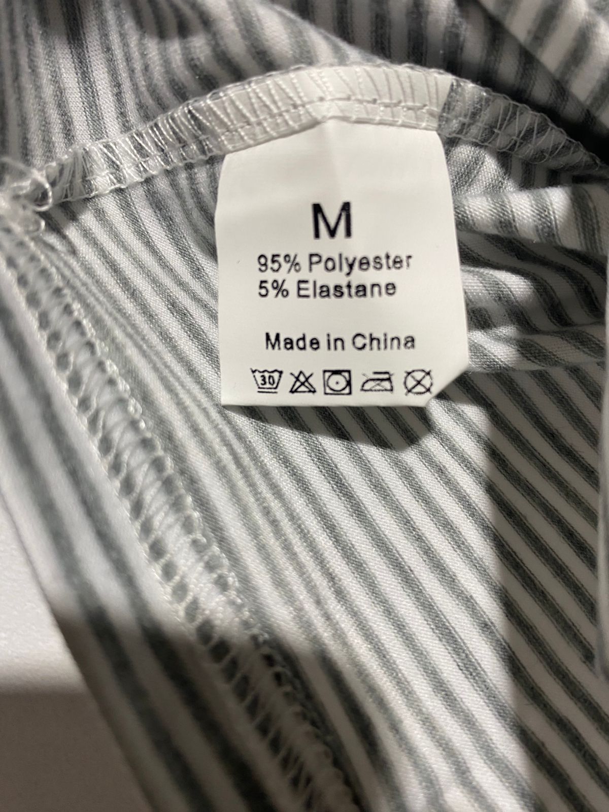 GREY AND WHITE STRIPED CROP TOP AND SHORTS CO-ORD SET|MEDIUM