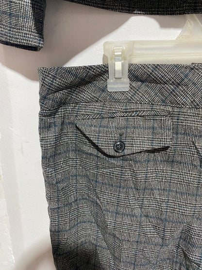 KASPER|MEDIUM|GREY CHECK WOMEN'S SUIT BLAZER AND TROUSERS SET