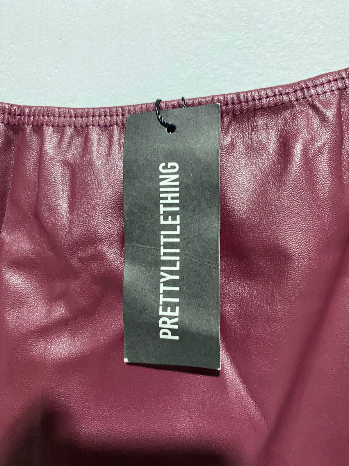 PRETTY LITTLE THING|M|BUST 15|Giselle Faux Leather Slip Midi Dress