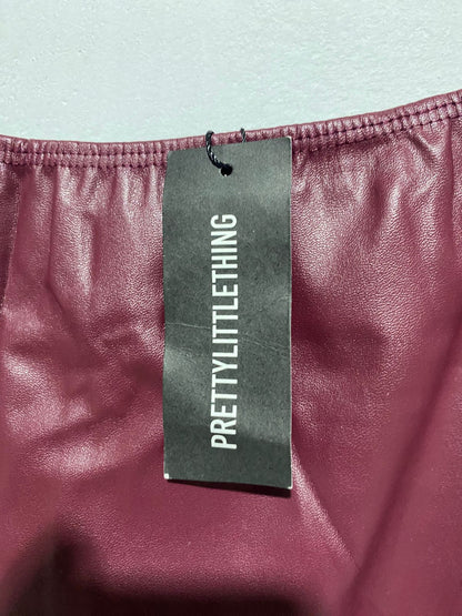 PRETTY LITTLE THING|M|BUST 15|Giselle Faux Leather Slip Midi Dress