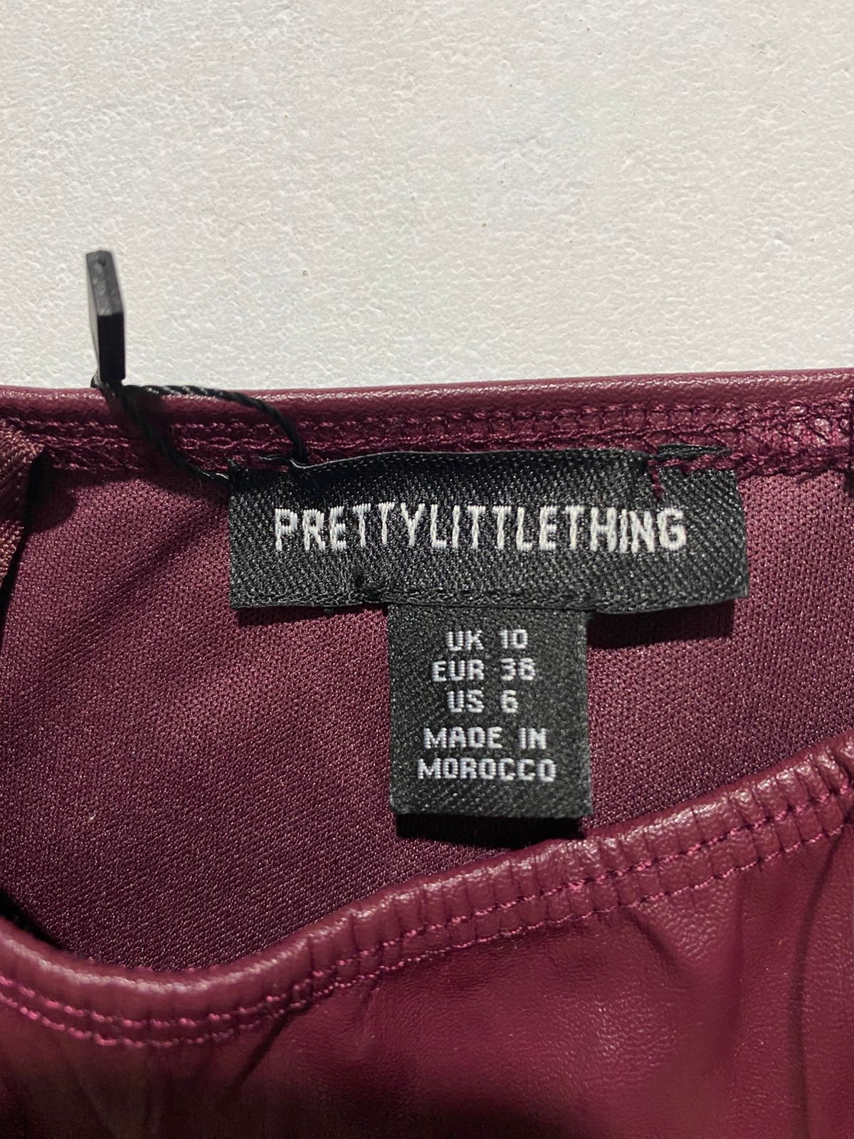 PRETTY LITTLE THING|M|BUST 15|Giselle Faux Leather Slip Midi Dress