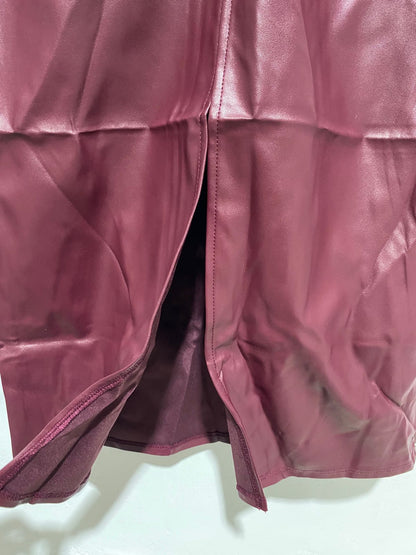 PRETTY LITTLE THING|M|BUST 15|Giselle Faux Leather Slip Midi Dress