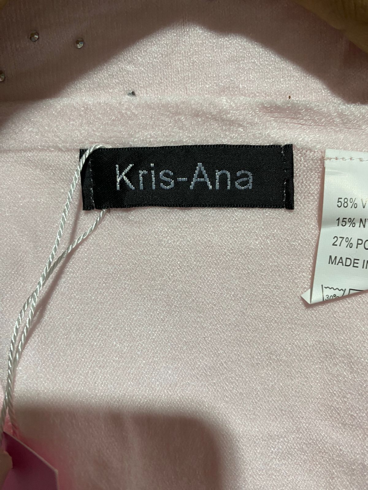 KRIS ANA|FREE SIZE |LIGHT PINK RHINESTONE EMBELLISHED ASYMMETRIC PONCHO