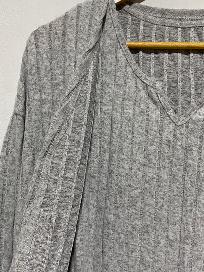 CURVZY|XL|BUST 23|GREY RIBBED DRESS AND LONGLINE SHRUG CO-ORD SET