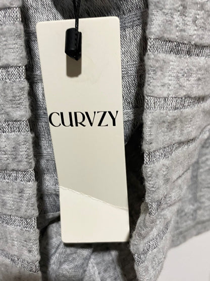 CURVZY|XL|BUST 23|GREY RIBBED DRESS AND LONGLINE SHRUG CO-ORD SET