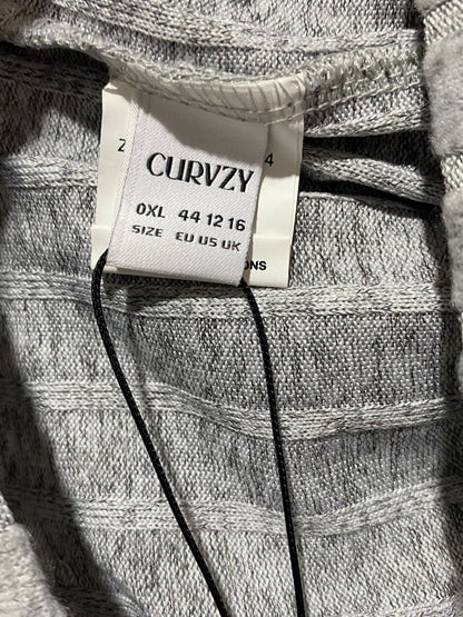 CURVZY|XL|BUST 23|GREY RIBBED DRESS AND LONGLINE SHRUG CO-ORD SET