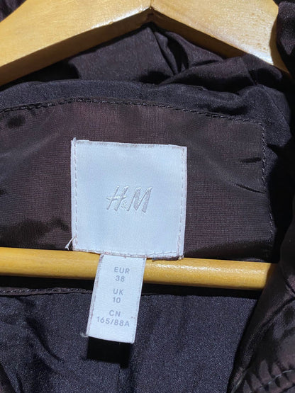 H&M| M| BUST 21|Women's Brown Puffer Jacket with Faux Fur Hood