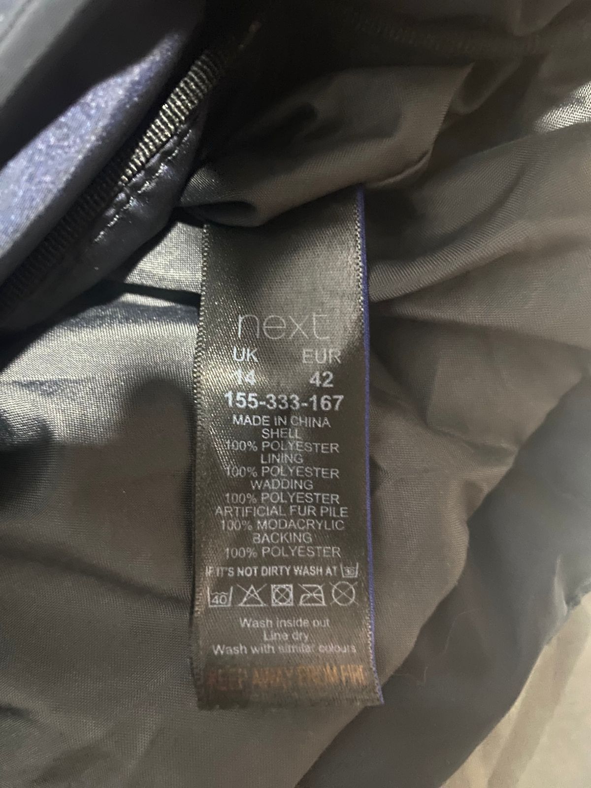 NEXT OUTER WEAR|L|BUST 22| Navy Blue Long Puffer Coat