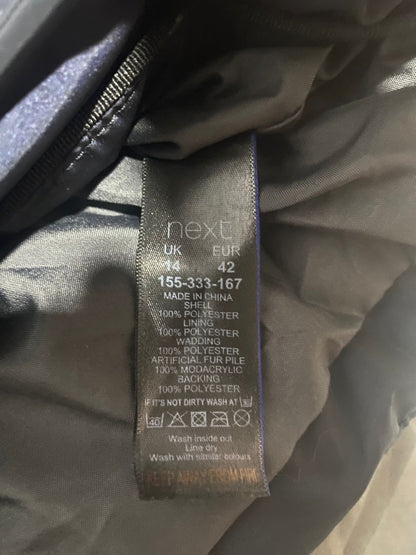 NEXT OUTER WEAR|L|BUST 22| Navy Blue Long Puffer Coat