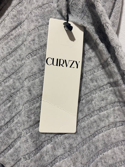 CURVZY|XL|BUST 23|GREY RIBBED DRESS AND LONGLINE SHRUG CO-ORD SET