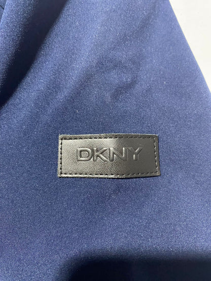 DKNY|XL|BUST 24|NAVY BLUE WATER-RESISTANT HOODED ANORAK COAT