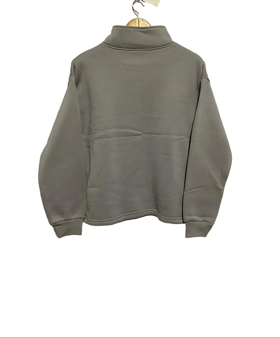 SHEIN|M|BUST 22|GREY RELAXED-FIT HALF-ZIP SWEATSHIRT