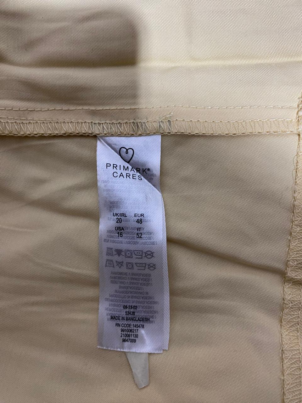 PRIMARK|XL/XXL|BUST 26|PALE YELLOW SINGLE-BUTTON RELAXED-FIT BLAZER