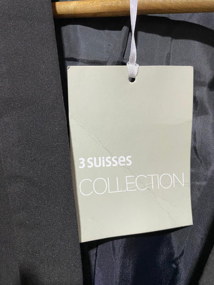 3 SUISSES COLLECTION|S|BUST 19|BLACK SINGLE-BUTTON TAILORED BLAZER