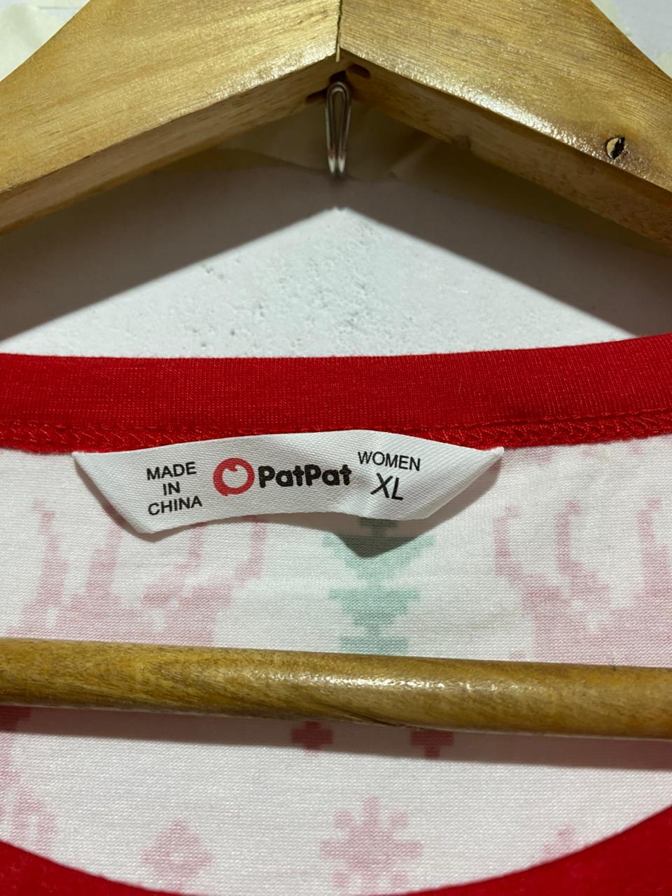 PATPAT WOMEN| XL | BUST 21|RED AND WHITE CHRISTMAS FAIR ISLE PAJAMA SET