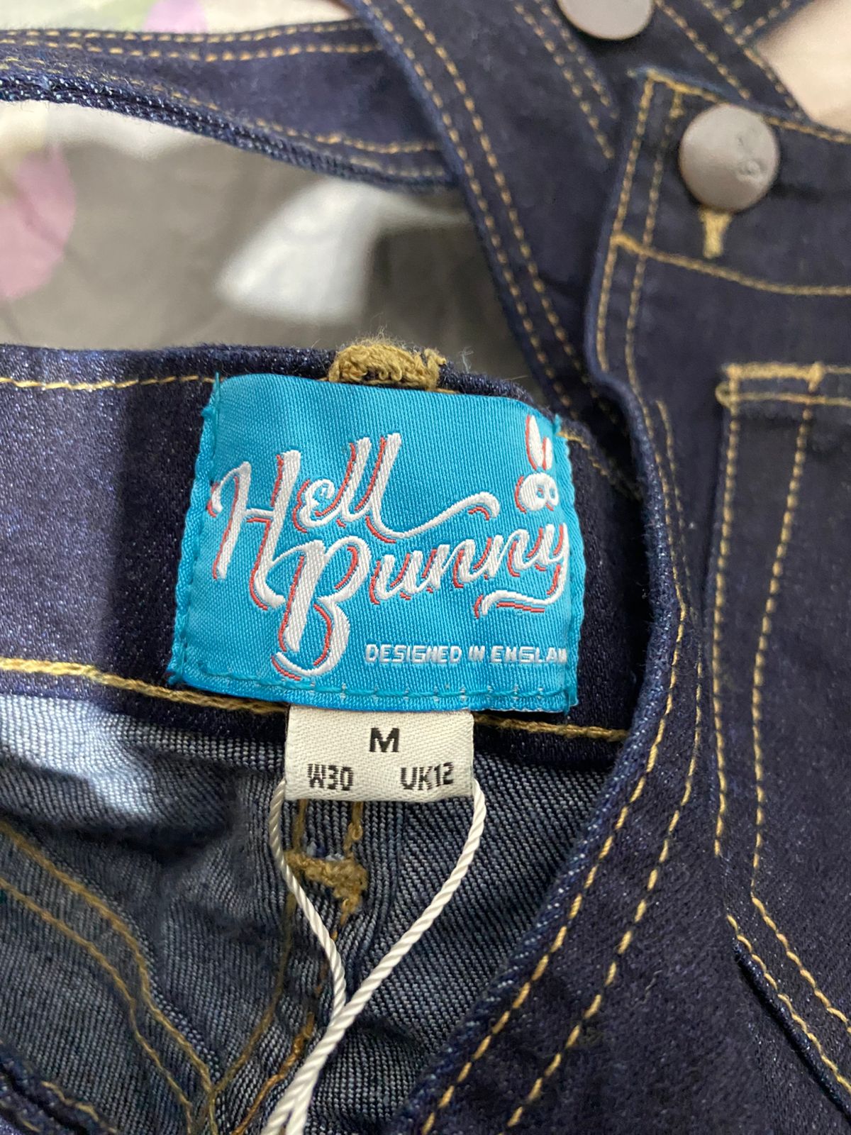 HELL0 BUNNY |M/L|WAIST 32|DARK BLUE DENIM OVERALLS