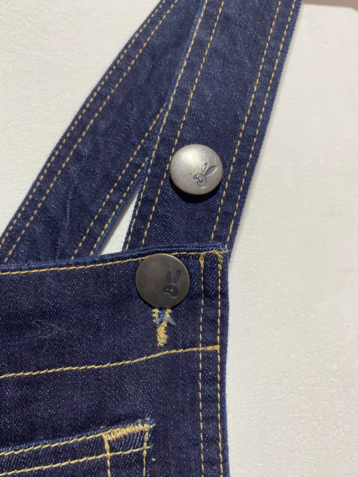 HELL0 BUNNY |M/L|WAIST 32|DARK BLUE DENIM OVERALLS