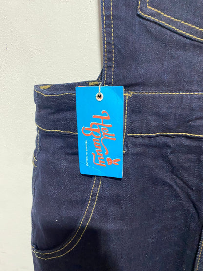 HELL0 BUNNY |M/L|WAIST 32|DARK BLUE DENIM OVERALLS
