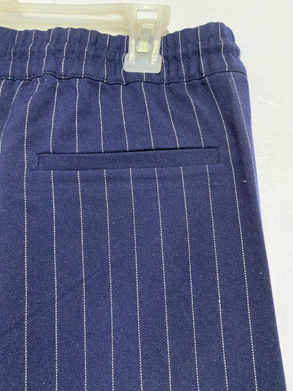 H&M DIVIDED|XS\S|WAIST 28|NAVY BLUE PINSTRIPE WIDE-LEG TROUSERS