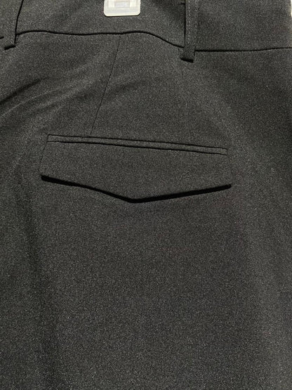 BLACK ANKLE-LENGTH STRAIGHT LEG TROUSERS|L/XL|WAIST 36