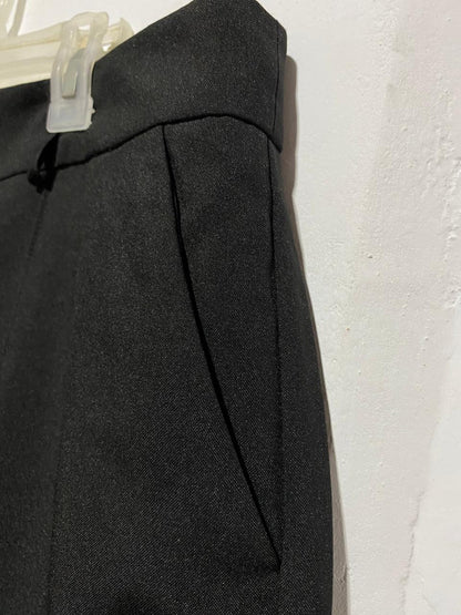 BLACK ANKLE-LENGTH STRAIGHT LEG TROUSERS|L/XL|WAIST 36