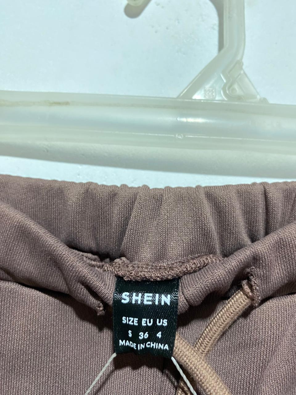 SHEIN|S|WAIST 26|BROWN WIDE-LEG DRAWSTRING TROUSERS