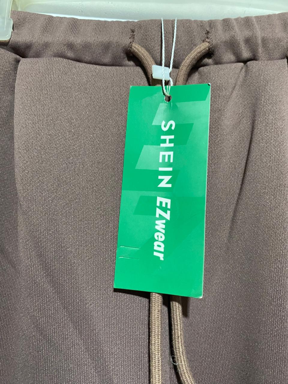 SHEIN|S|WAIST 26|BROWN WIDE-LEG DRAWSTRING TROUSERS