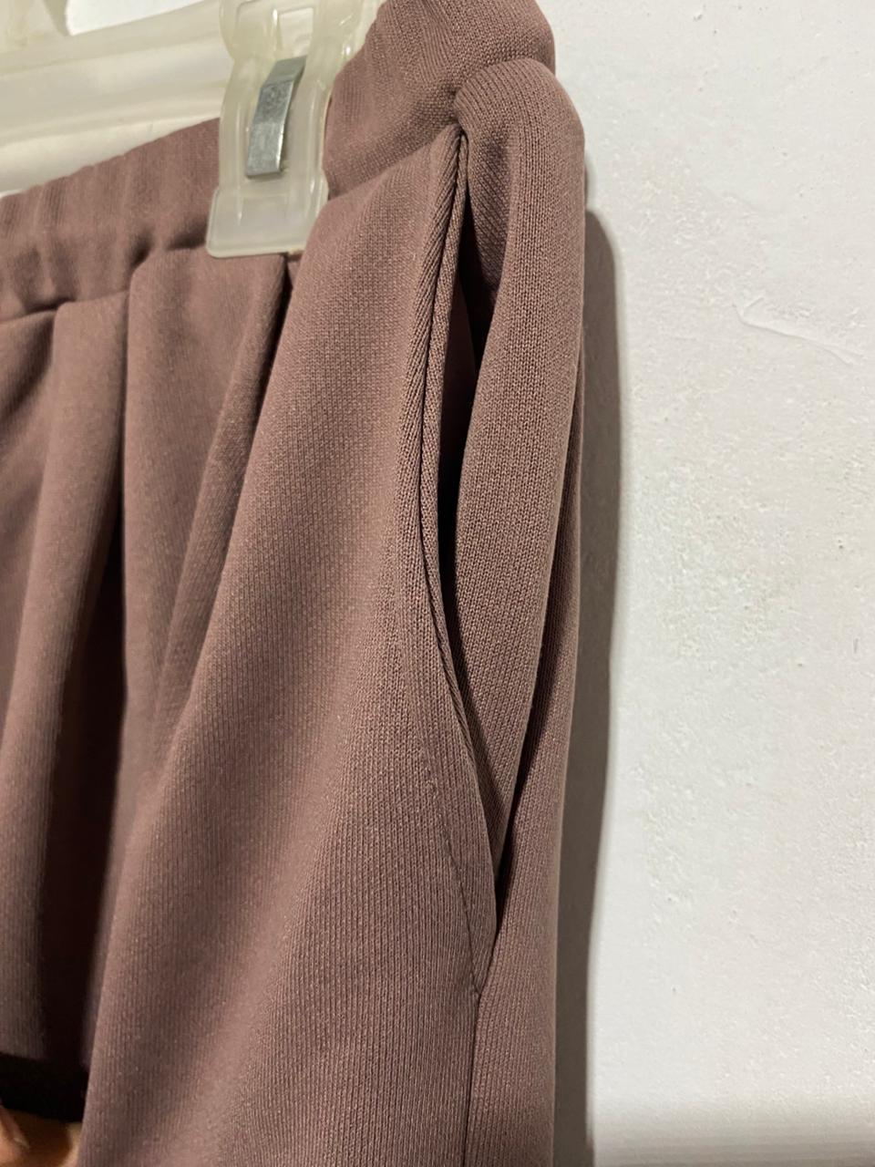SHEIN|S|WAIST 26|BROWN WIDE-LEG DRAWSTRING TROUSERS