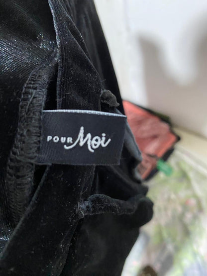 POUR MOI|XL|WAIST 36|BLACK VELVET DRAWSTRING TROUSERS