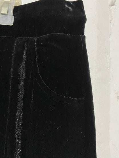 POUR MOI|XL|WAIST 36|BLACK VELVET DRAWSTRING TROUSERS