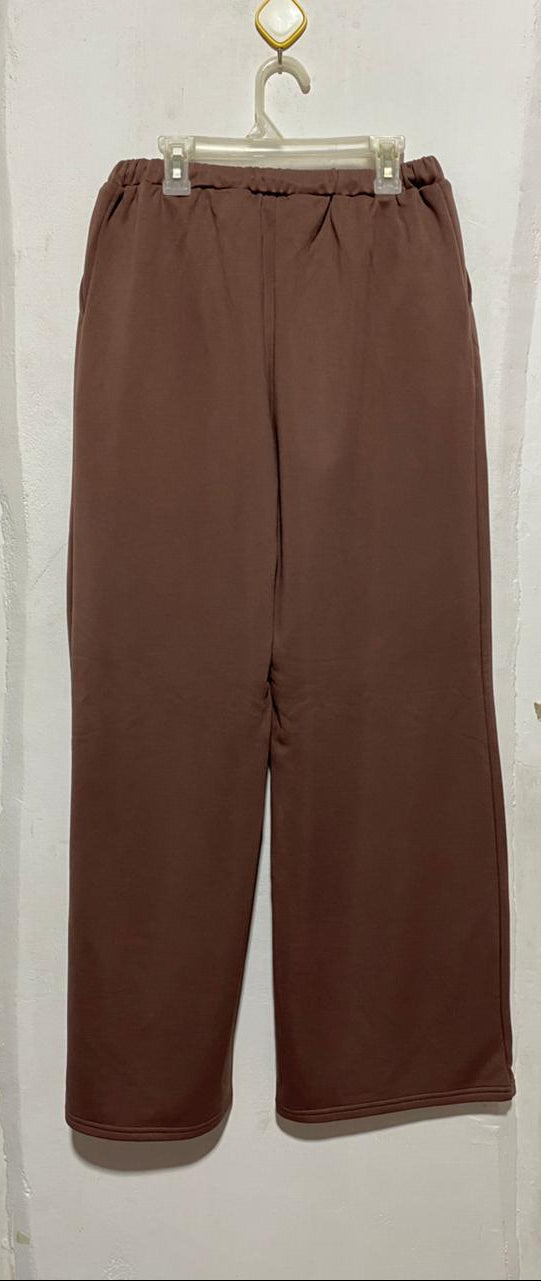 SHEIN|S|WAIST 28|BROWN WIDE-LEG DRAWSTRING TROUSERS