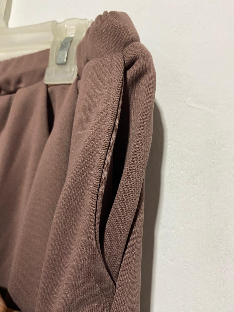 SHEIN|S|WAIST 28|BROWN WIDE-LEG DRAWSTRING TROUSERS