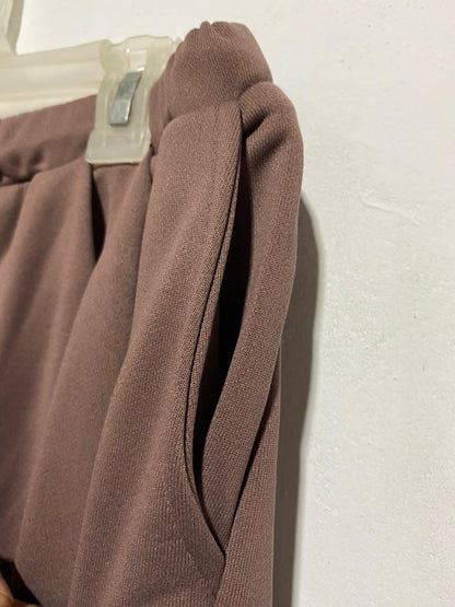 SHEIN|S|WAIST 28|BROWN WIDE-LEG DRAWSTRING TROUSERS