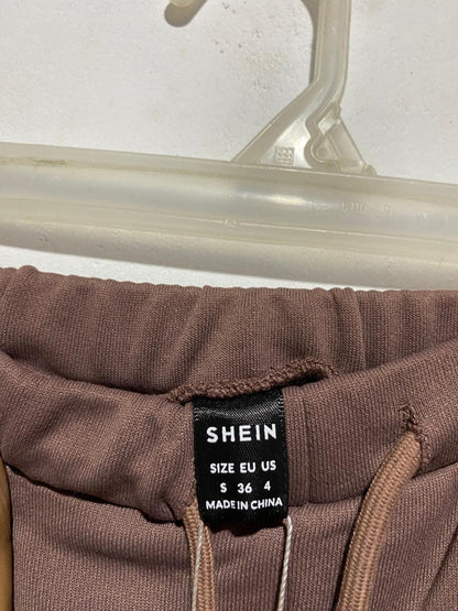 SHEIN|S|WAIST 28|BROWN WIDE-LEG DRAWSTRING TROUSERS