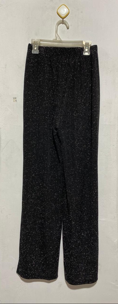 LOUNGABLE|XS/S|WAIST 24|BLACK SHIMMER WIDE-LEG TROUSERS