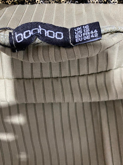 BOOHOO |L/XL|WAIST 28|KHAKI RIBBED PENCIL SKIRT