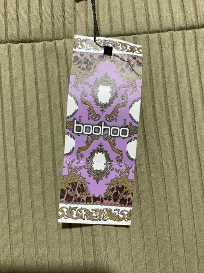 BOOHOO |L/XL|WAIST 28|KHAKI RIBBED PENCIL SKIRT