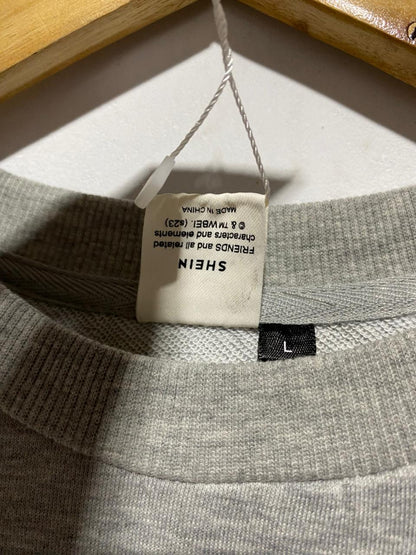 SHEIN |L|BUST 22|GREY CROPPED "FRIENDS" SWEATSHIRT
