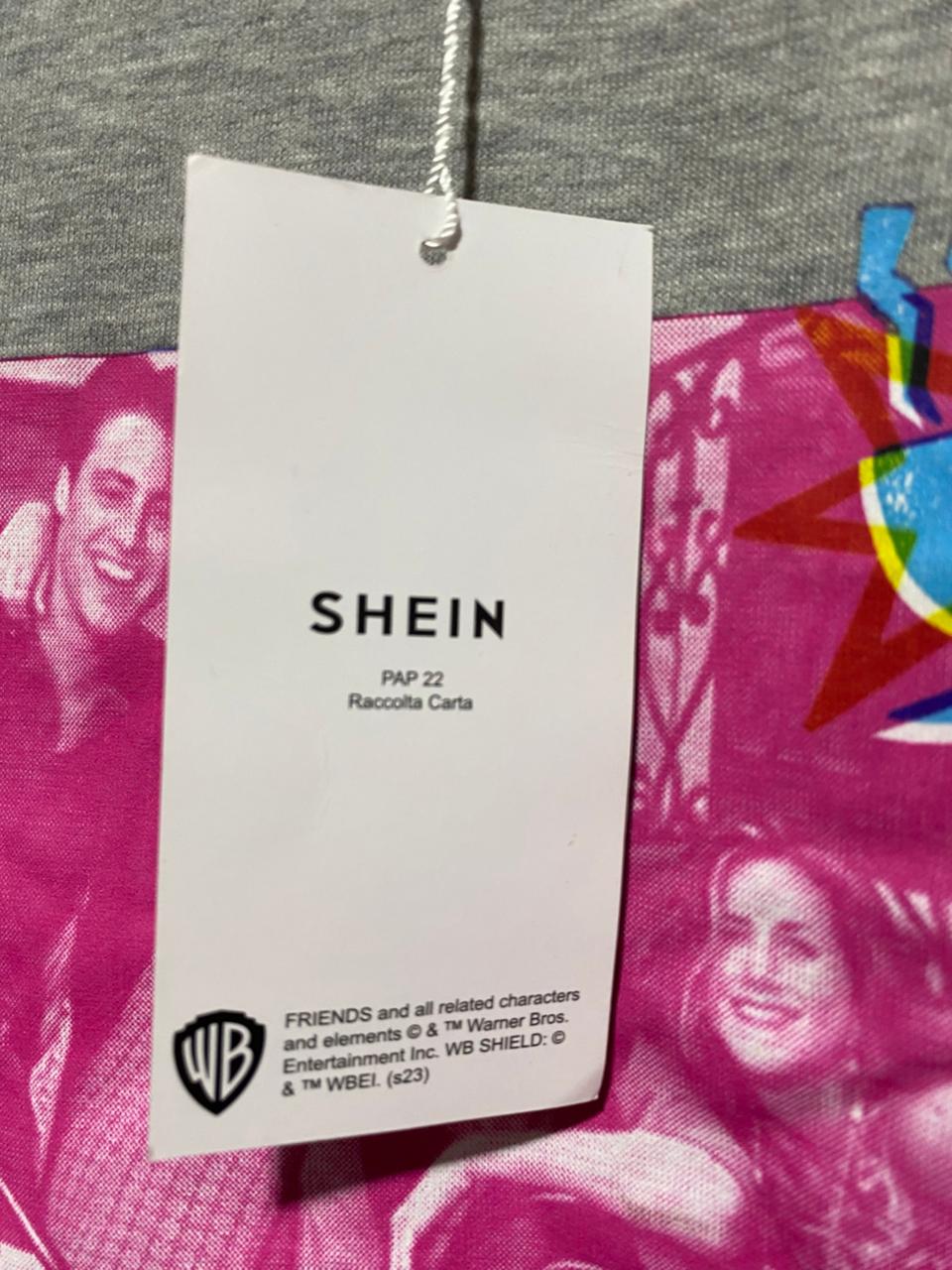 SHEIN |L|BUST 22|GREY CROPPED "FRIENDS" SWEATSHIRT