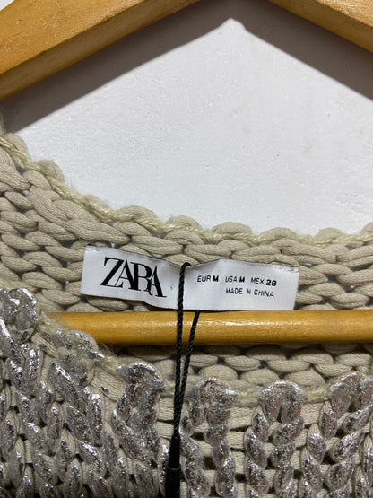 ZARA | M|BUST 14|METALLIC THREAD KNIT TOP