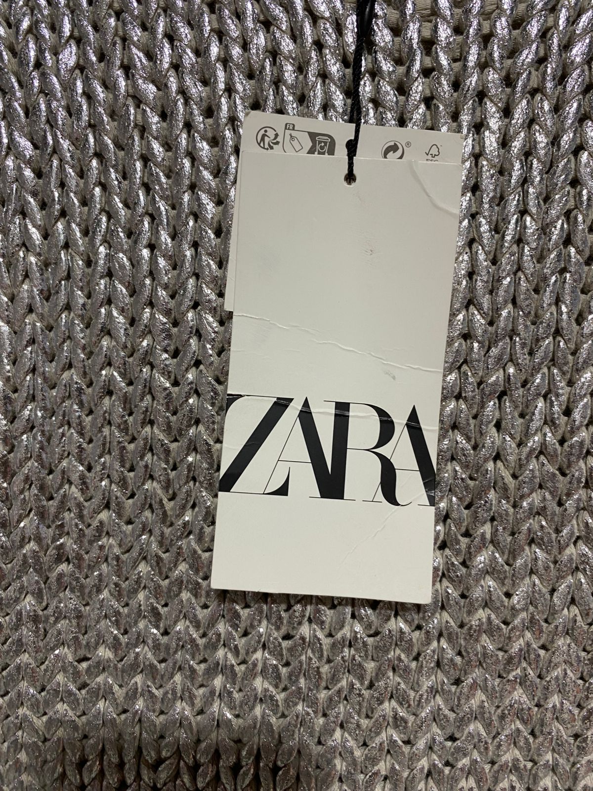 ZARA | M|BUST 14|METALLIC THREAD KNIT TOP