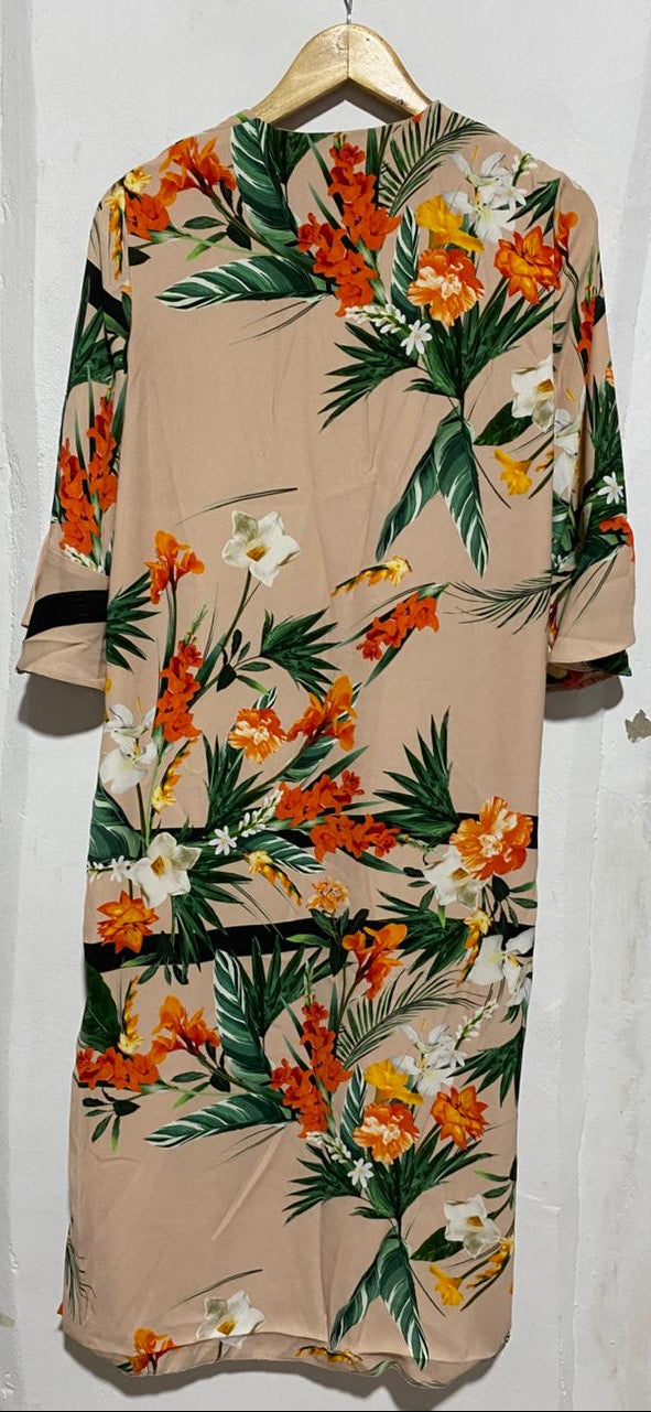 RIVER ISLAND|S/M|BUST 19| PRINTED KIMONO MIDI DRESS