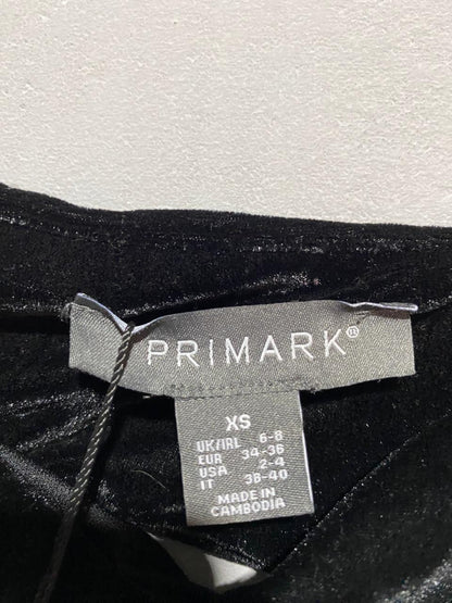 PRIMARK|XS|BUST 13| VELVET ASYMMETRIC MIDI DRESS IN BLACK