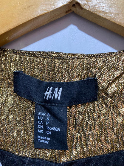 H&M|S/M|BUST 20| WOMENS GOLD CROPPED JACKET